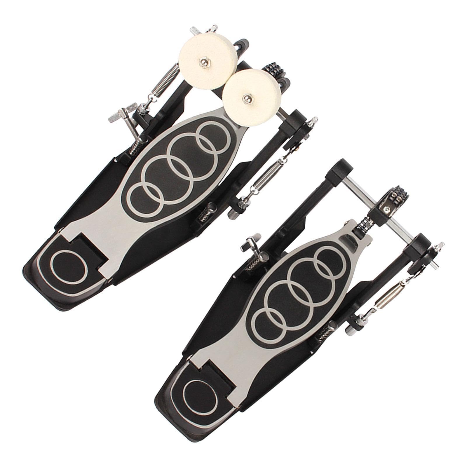 Pedal de bombo doble, eléctrico, de doble cadena, antideslizante, con funciones ajustables, ideal para bateristas. Instrumento de percusión.