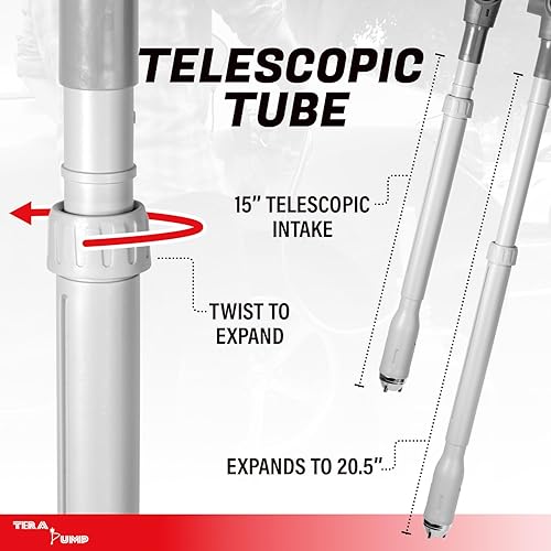 Miniatura 6 de Bomba TERA PUMP TREP04 de batería, recargable, multiusos, para transferencia de combustible, manguera de 1.5 m, controlador de flujo, tubo de