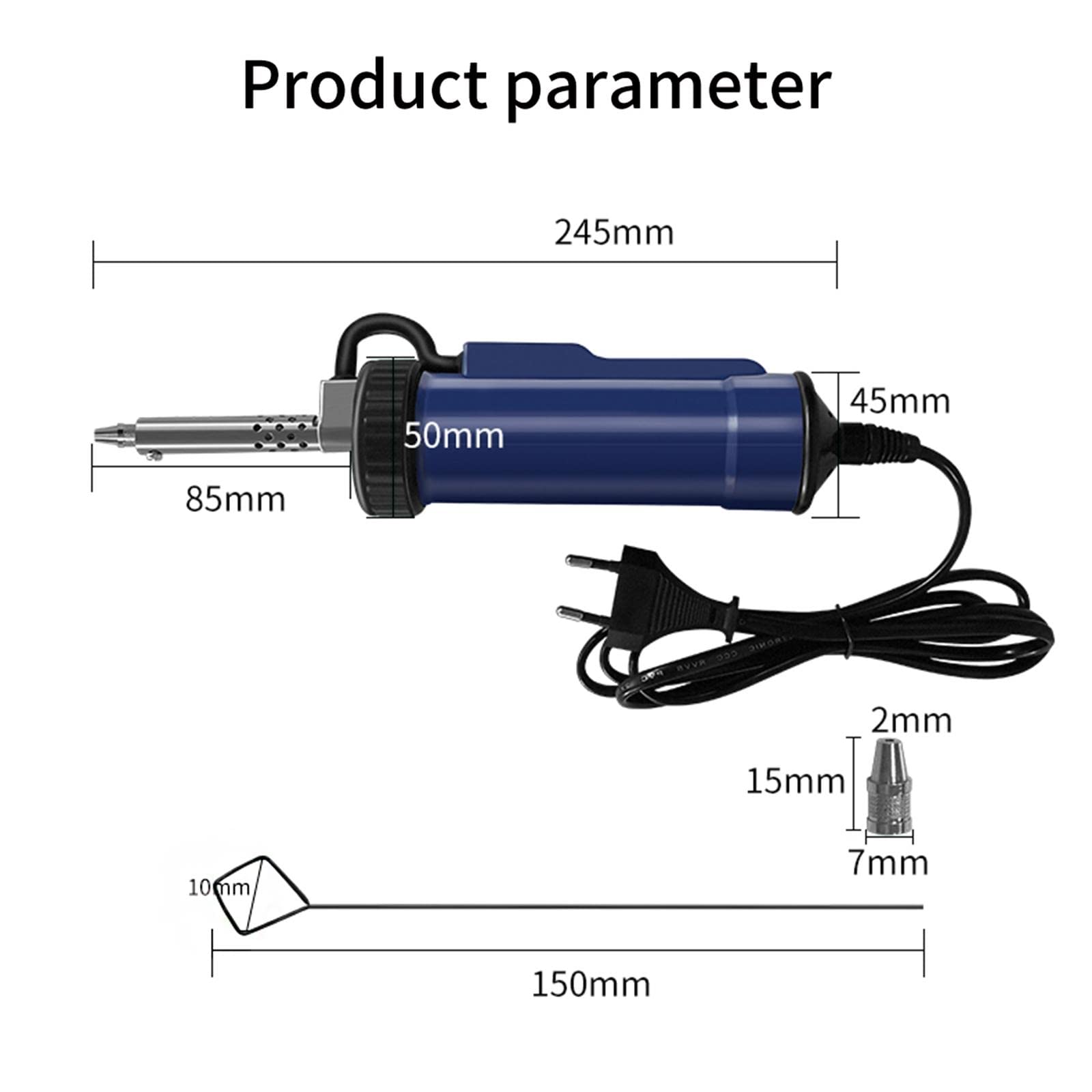 Sacaestaño Automático Bomba Succión Desoldadora Eléctrica Extracción Herramienta Removible Soldadura Portátil Diseño Compacto Adecuado para Soldadura