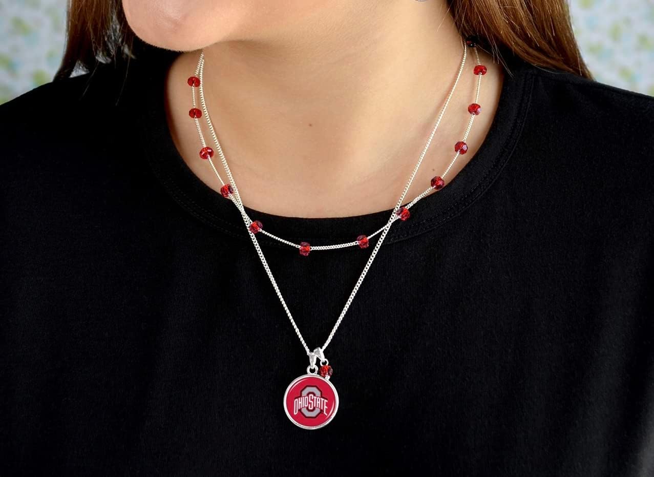 From the Heart Ohio State Buckeyes Ivy Necklace Silver Chain Jewelry Gift OSU