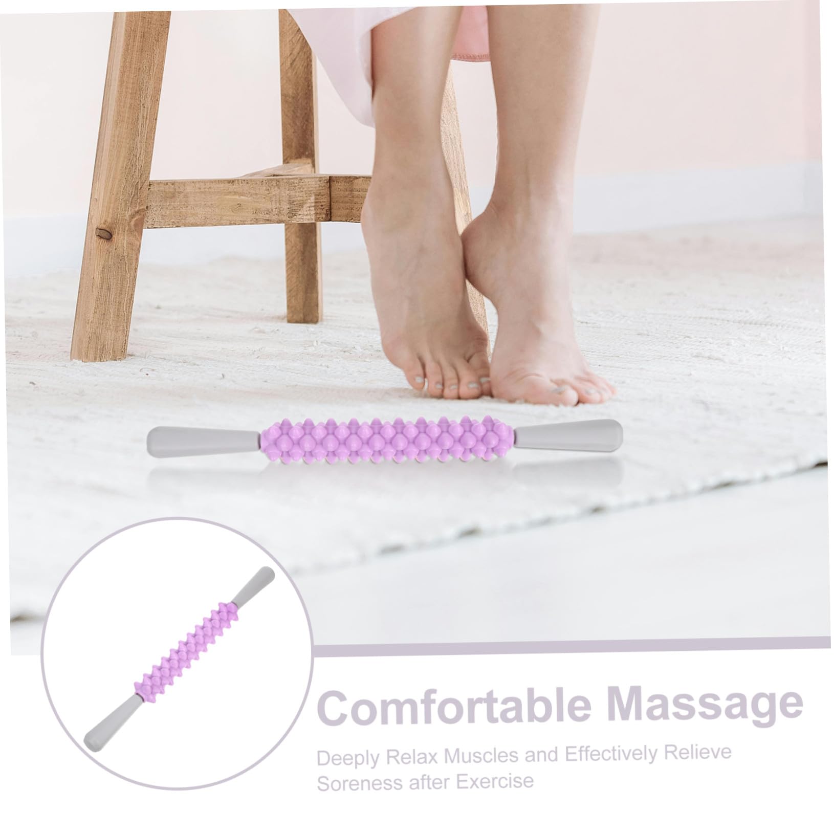 Bastone Massaggio Profondo a Rullo Tpr Ergonomico per Muscoli | Design Leggero e Portatile, per Atleti e Appassionati Fitness, Aiuta Recupero e Tensione
