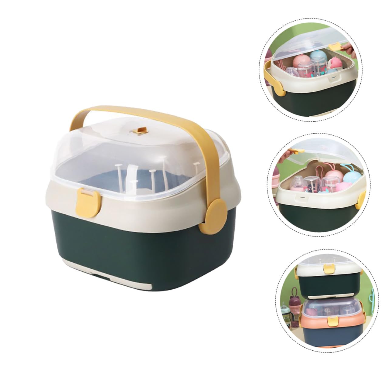Boîte de Séchage Rangement Scellé pour Biberons en PP Multifonction pour Stockage Sécurisé Couvercle Anti-poussière pour Biberons et Tétines Bébé