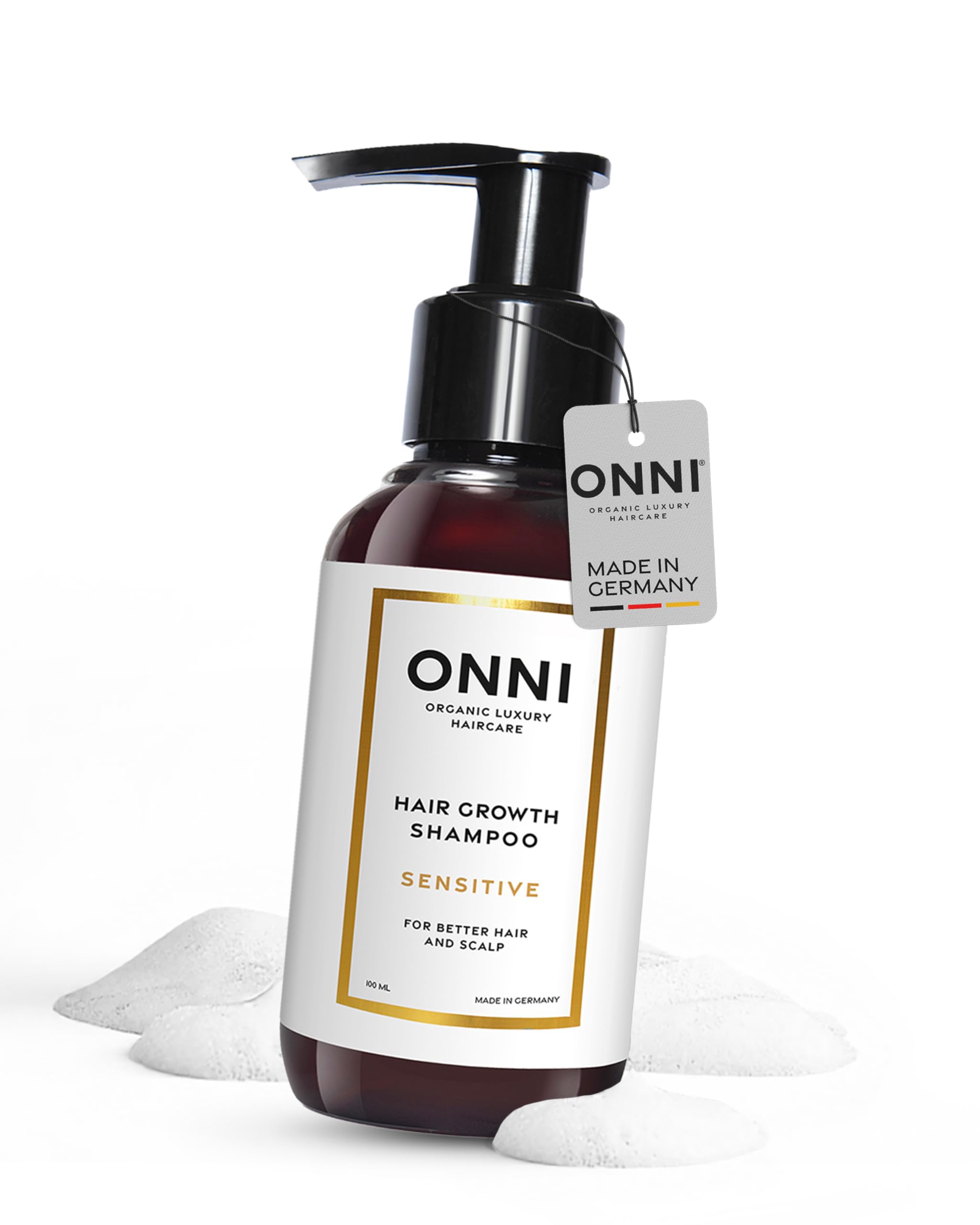 ONNI – SENSITIVE sanftes Shampoo für Haarwachstum 100ml Reisegröße – Haarpflege mit Follicusan, Aloe Vera & Glycerin – Hair Growth Haarshampoo ohne ätherische Öle & Duftstoffe – silikon- & parabenfrei