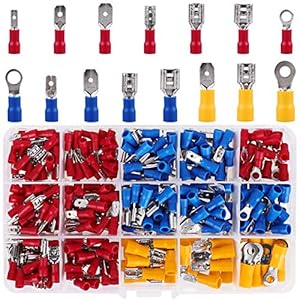 Connettori Elettrici, 300 Pezzi Connettori a Spada e Connettori ad Occhiello