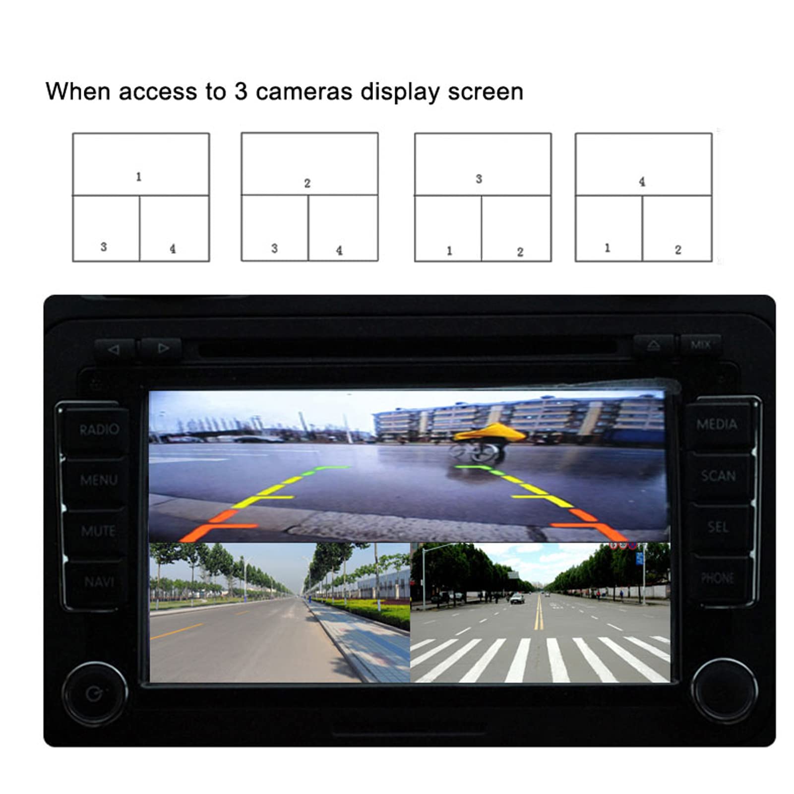 Walmeck Splitter Video a 4 1080P AHD DC12V 24V Interruttore Schermo Video Telecamera Quad System Convertitore Telecamera di Parcheggio RV Truck Bus Trailer