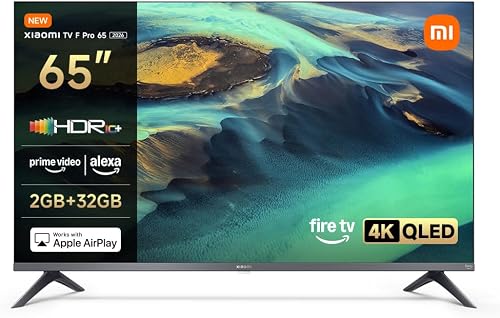 XIAOMI TV F Pro 65,65 pollici (165 cm),4K UHD QLED,Smart TV, Fire TV, Triple Tuner DVB-C/S/S2/T/T2, HDR10+, Modalità Game Boost 120Hz, MEMC, Controllo Vocale Alexa, 2GB+32GB, Compatibile con AirPlay