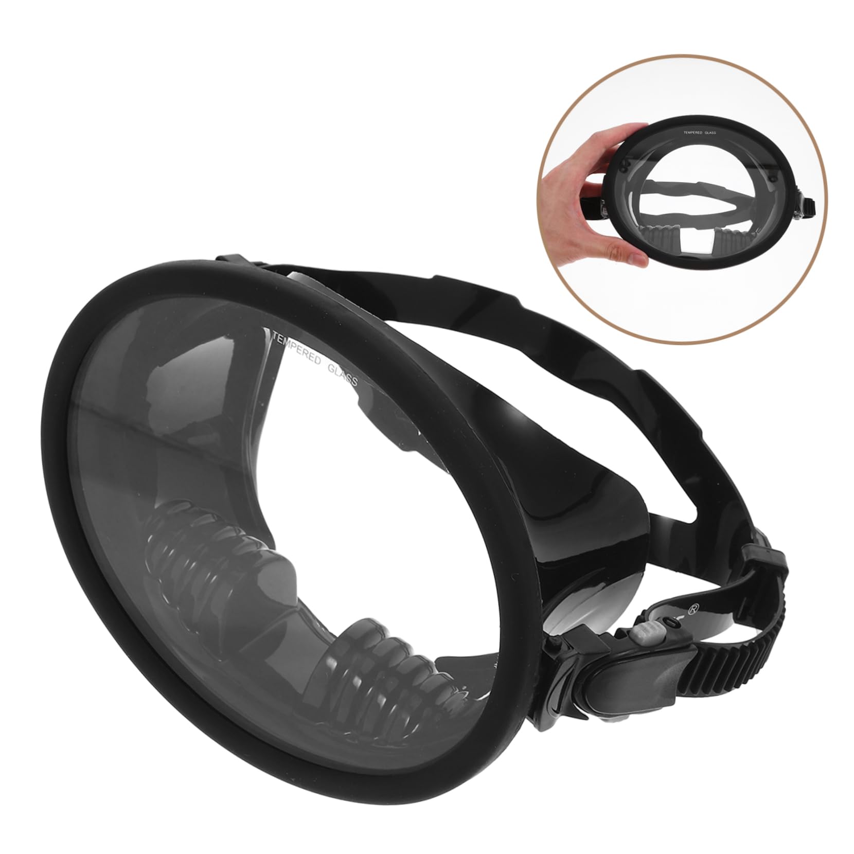 Toyvian Máscara de Buceo Visión Panorámica de Silicona y Vidrio Templado Antivaho Ajuste Cómodo , Adecuada para Buceo y Snorkel