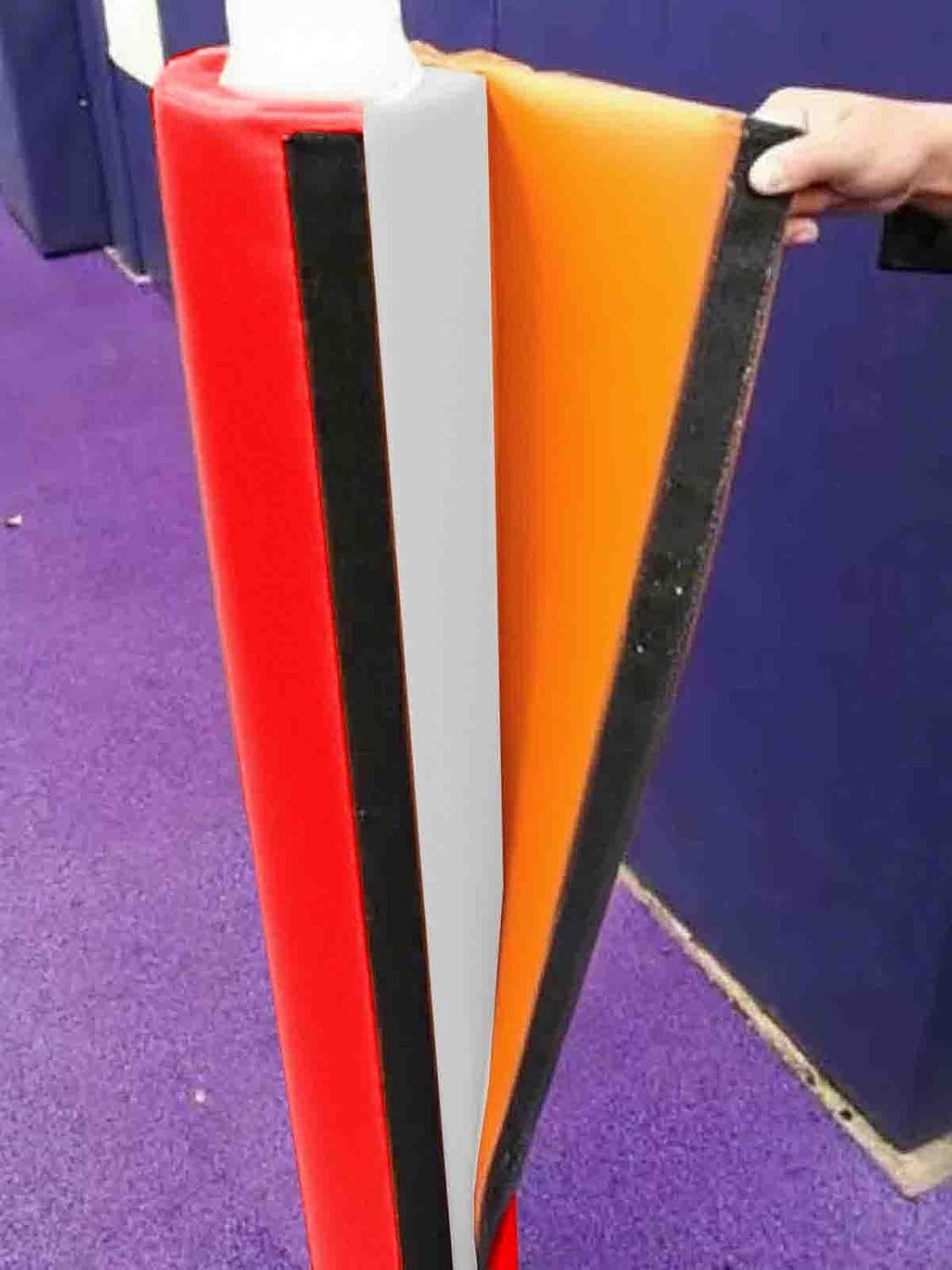 Metal Pole Safety Pads for All Weather Protection, Column Padding Wrap for Tree, Basement, Garage, Gym - Durable Round Post Protector, Red, 10-2 Inch Sizes