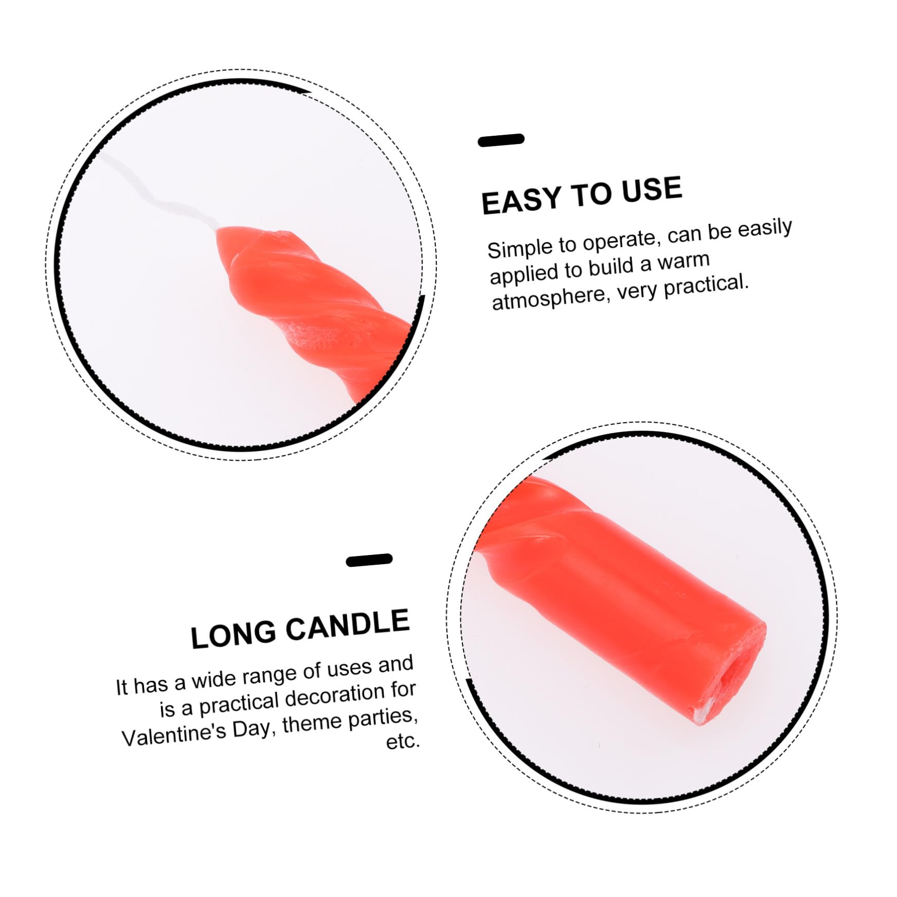Vaguelly 12 Velas Largas de Parafina Rojas Espesas para Decoración de Bodas y Cenas Románticas, Fáciles de Usar y Crean Ambiente Cálido