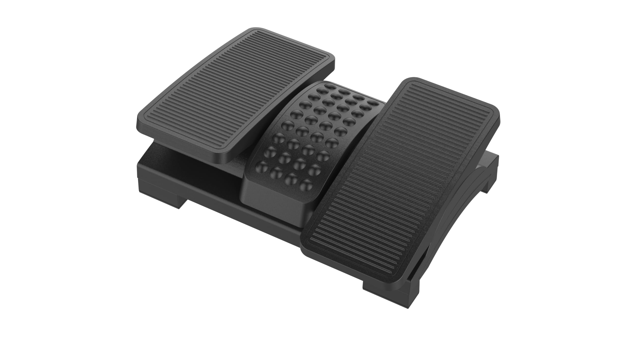 Q-Connect Poggiapiedi di alta qualità in plastica/rivestimento antiscivolo/altezza regolabile poggiapiedi ergonomico con struttura massaggiante/poggiapiedi/nero/dimensioni: 43 x 32 x 10,5 cm
