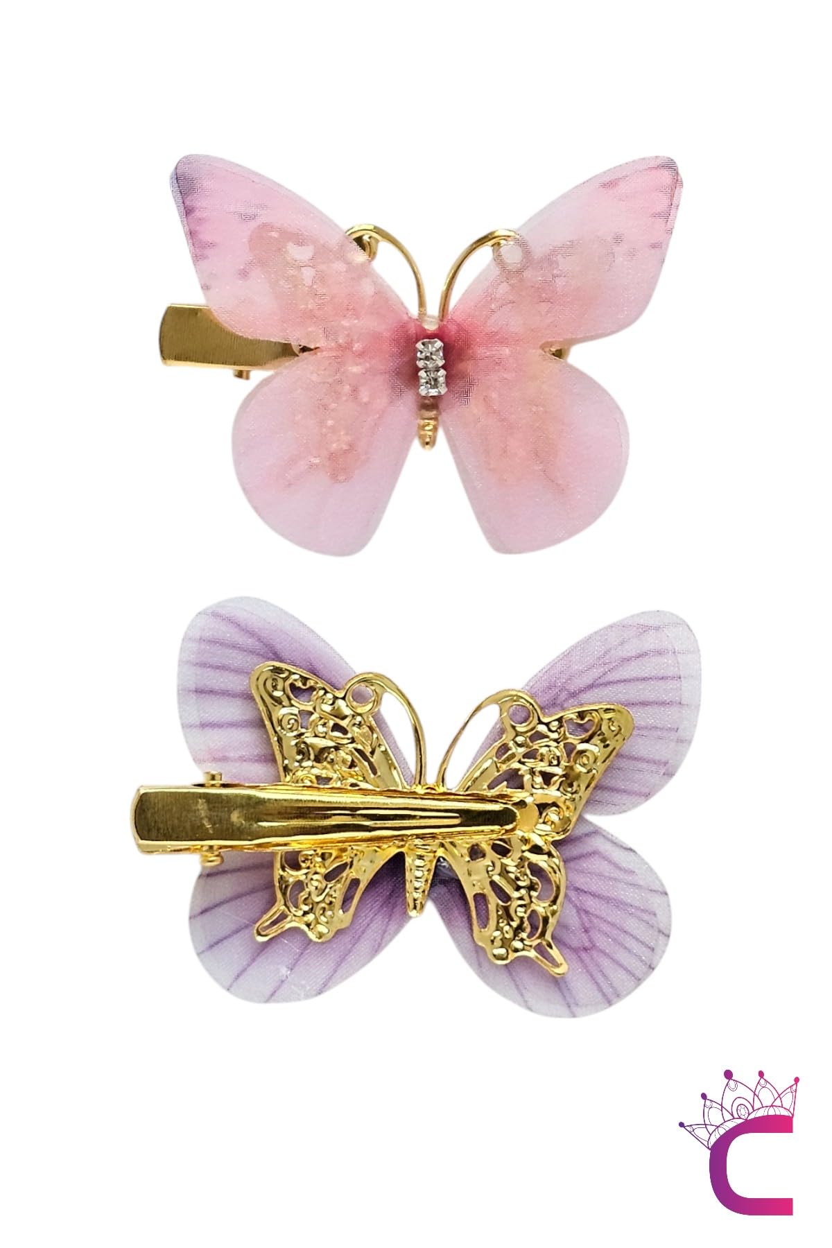 Cinderella Accessories 6'lı Hareketli Renkli Kelebek Toka Seti 5cm