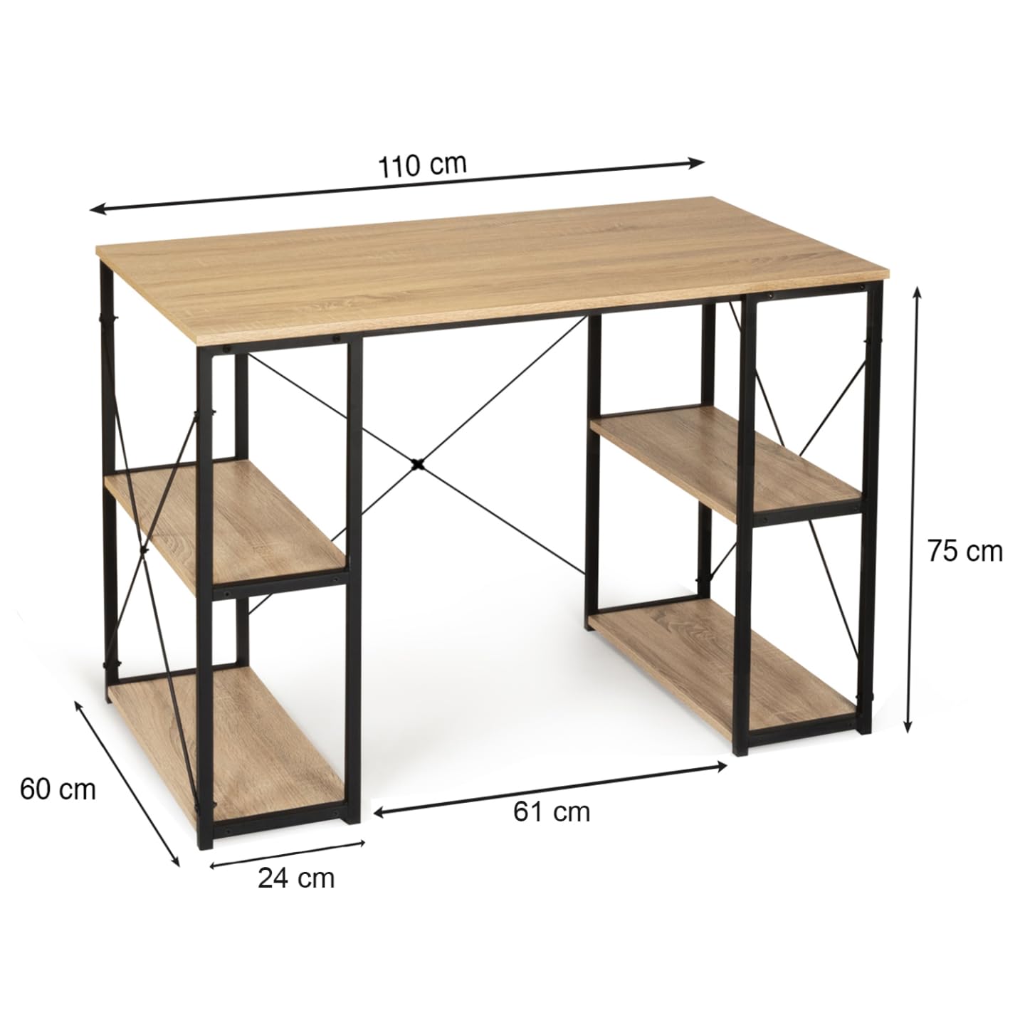 IDMarket - Scrivania doppia DETROIT di design industriale
