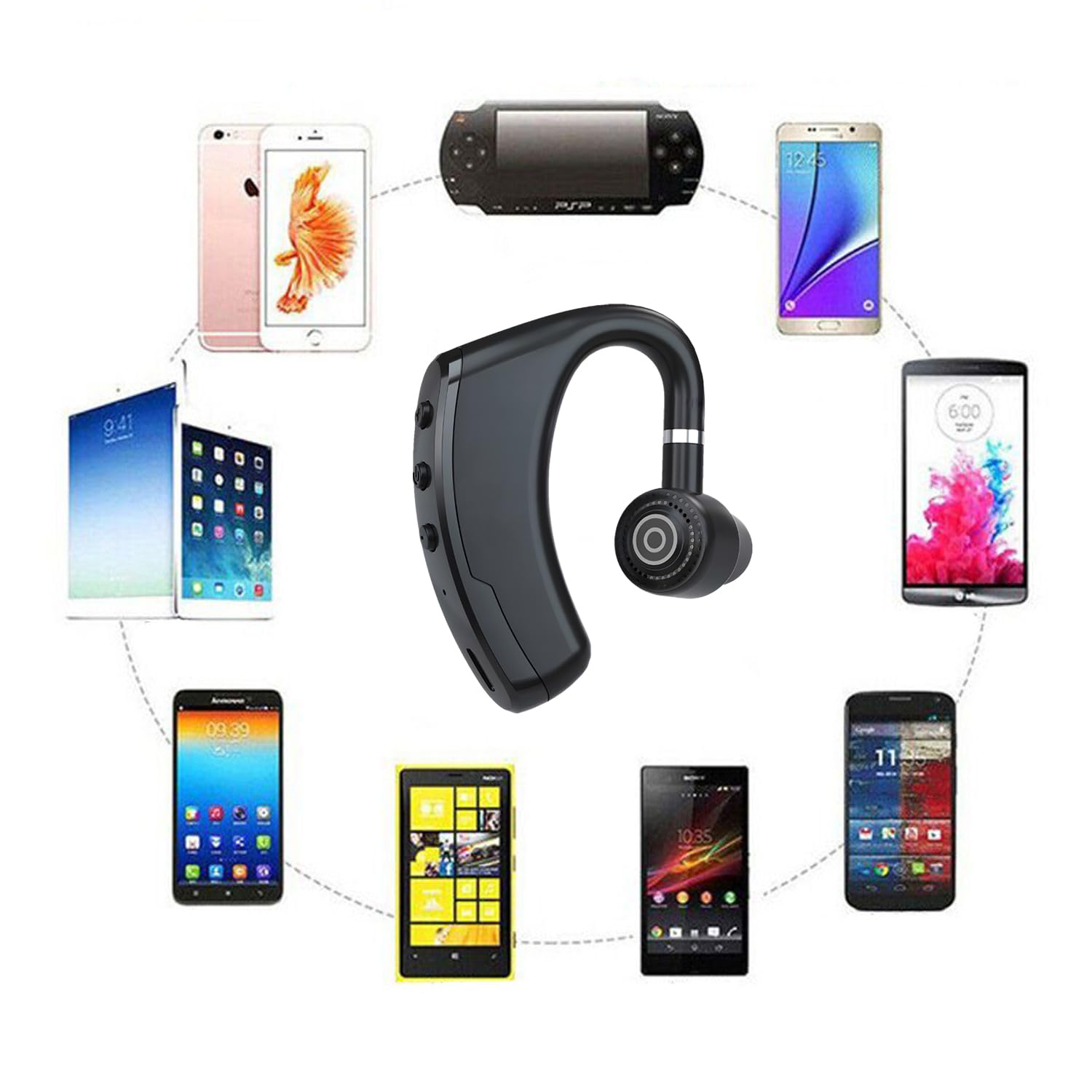 Retoo Auricolare Bluetooth con microfono, auricolare wireless Bluetooth 4.1 vivavoce in orecchio compatibile con OS, Android, ultra leggero in-ear auricolare wireless