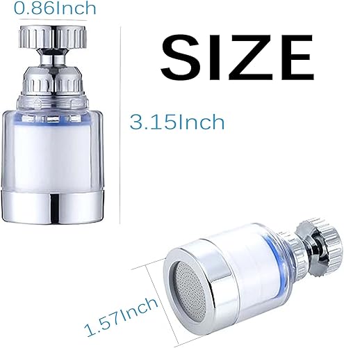 Miniatura 2 de Filtro de grifo de baño giratorio de 360 con 2 elementos de filtro, elimina metales pesados y filtro de grifo de agua para fregadero de agua dura