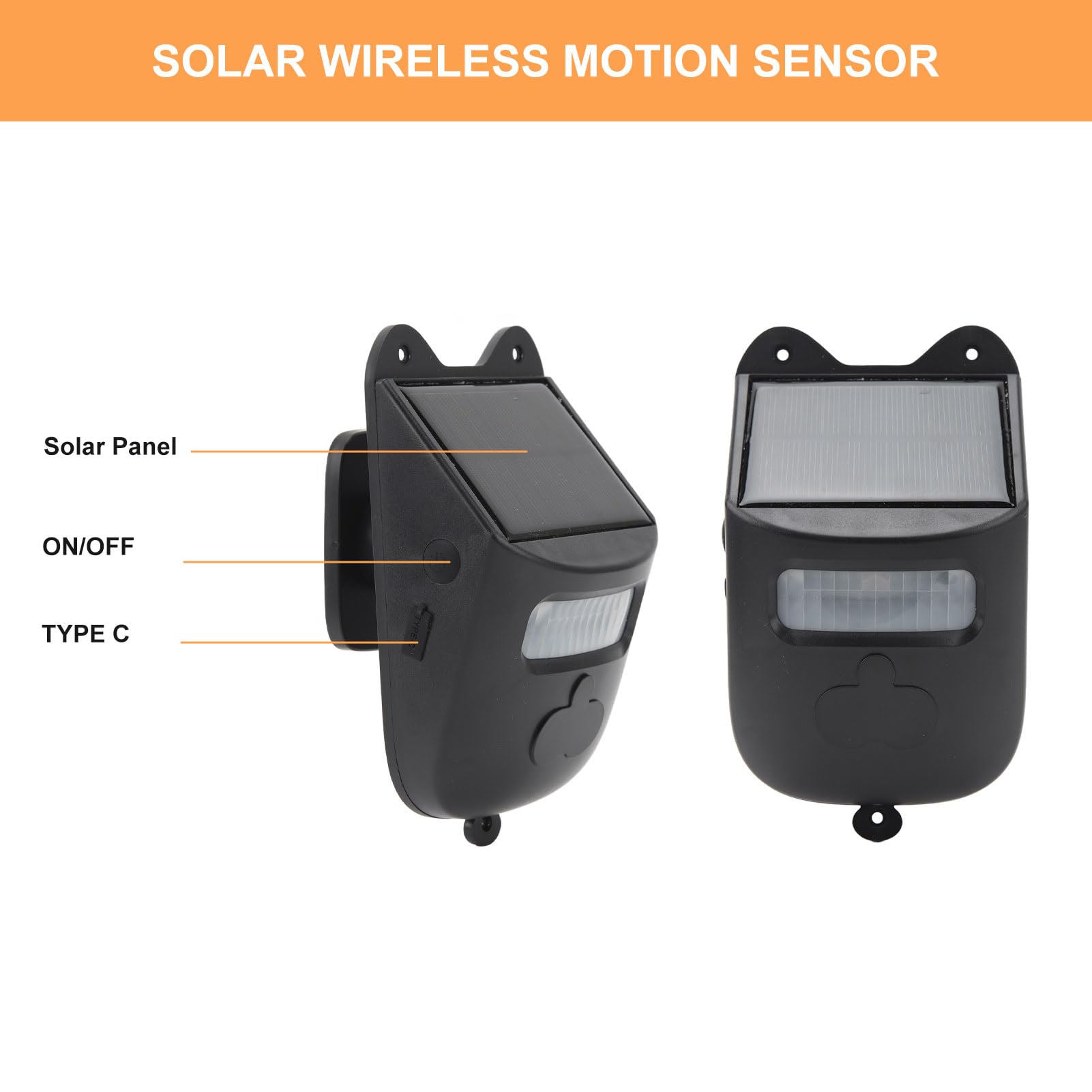 Alarma de Entrada Inalámbrica Solar de Largo Alcance Detector de Sensor de Movimiento Al Aire Libre de Alerta de Seguridad con 1 Receptor y 2 Detectores