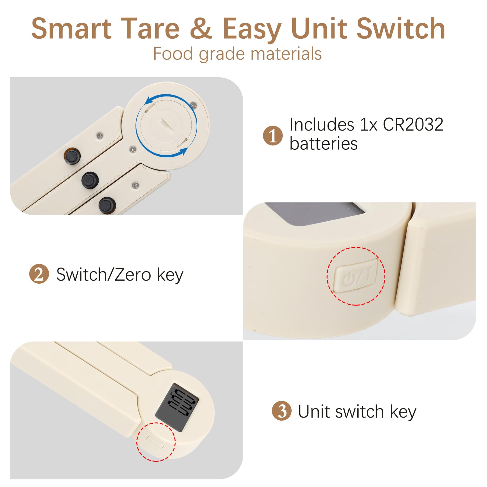 Báscula portátil para alimentos, mini báscula digital plegable de bolsillo, herramienta de pesaje compacta para control de dieta, viajes y horneado diario