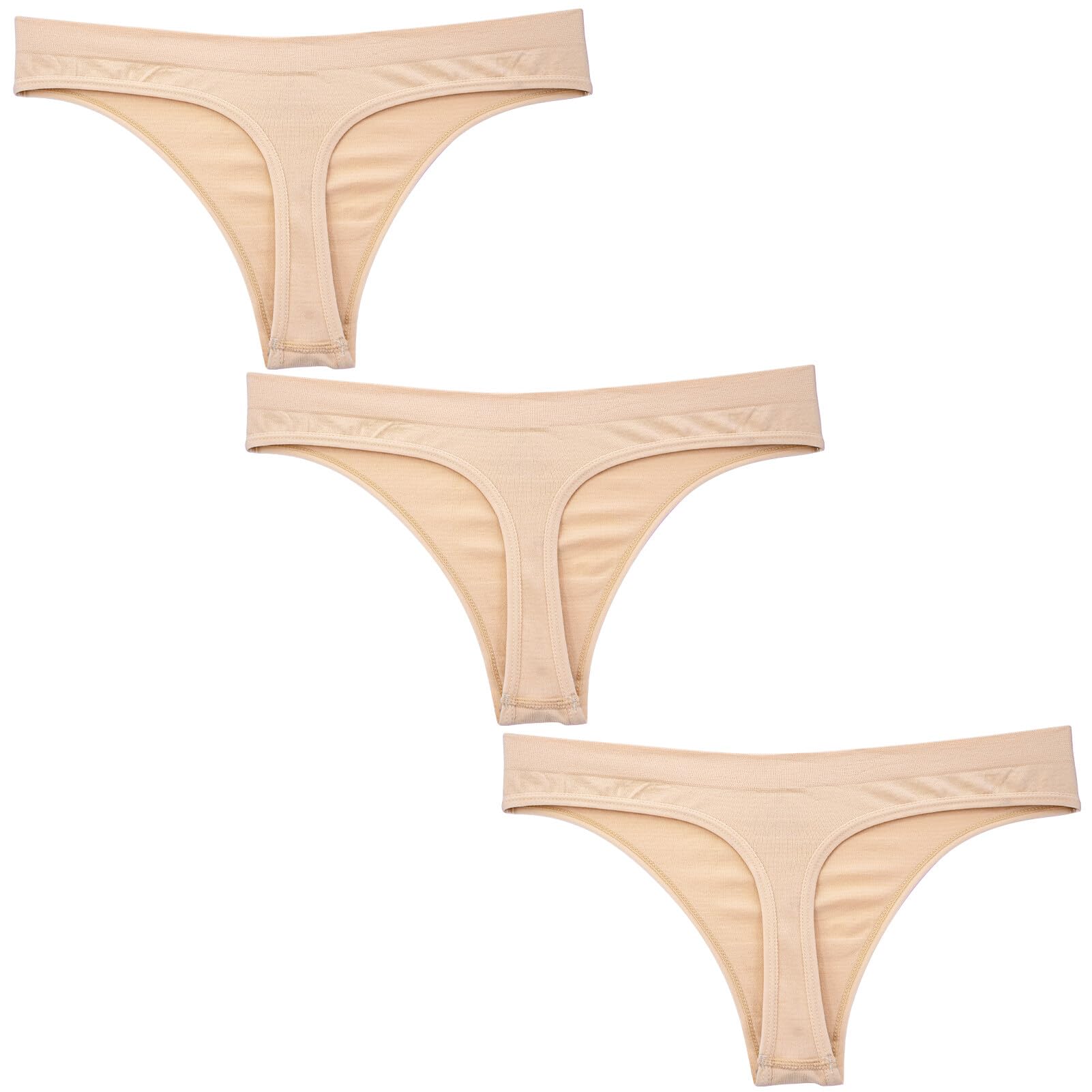 SEAURBikini Traceless Seamless Thong Sexy Low Waist Comfortable Breathable G String Absorbent Sexy Women's Plus Size T Back Panties S XL Multipack