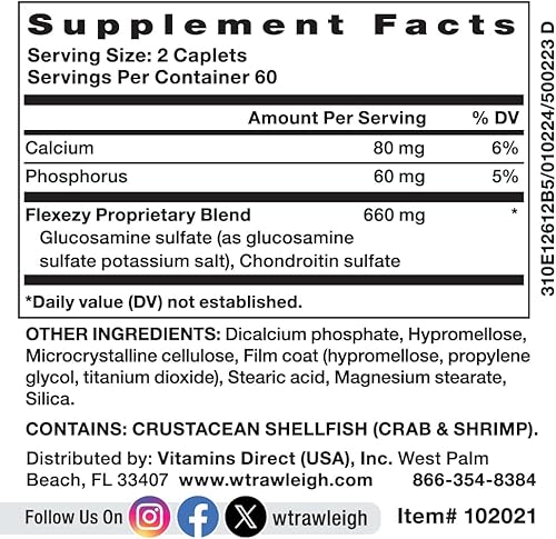 Miniatura 5 de Rawleigh Flexezy-ER: 120 cápsulas | Fórmula de apoyo articular 24/7 | Mezcla de glucosamina y sulfato de condroitina | Calcio y fósforo | Liberación