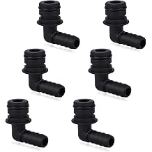6 Pcs 20381-024 Quad Port Fittings, 3/8" Hose Barb NPT 90 Degree Elbow Quad Port Hose Connector Fittings for Garden & Lawn Water System Pumps Compatible with Flojet Pump, 3/4" OD