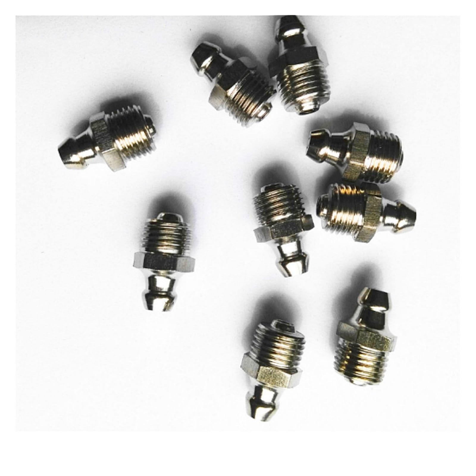 SSIMOO NPT 1/8-27 Accesorios Zerk de Grasa de Hierro galvanizado Recto Accesorios for pezones 100 Uds Boca de Boquilla de Aceite for Pistola engrasadora Rosca Estadounidense SAE Kindly