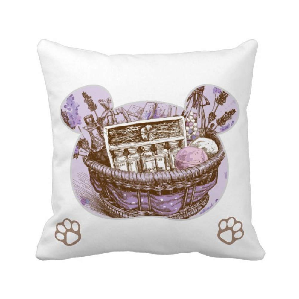 Housse de coussin carrée fleurs plantes protège taie lavable