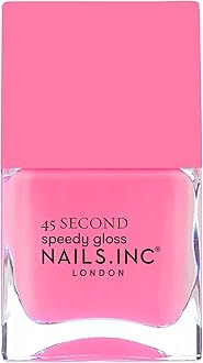 Nails Inc 45 Second Speedy Gloss, Taylor, Pink, Neon, Glossy, No Chip, Long Lasting, Quick Dry, Air Dry, Professional Manicures & Pedicures, Fingernails & Toenails, Vegan Nail Polish, 0.47 Fl Oz