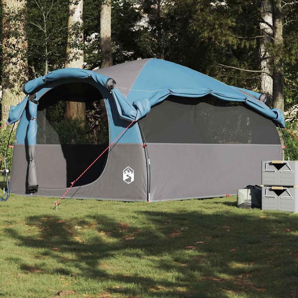 Tunnelzelt für 6 Personen, Großes Familienzelt mit 2 Schlafkabinen, Stabiles Campingzelt für Outdoor-Abenteuer, Gestell aus Glasfaser, Grün, 564 x 260 x 185 cm