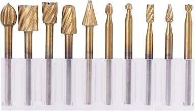 Conjunto de 10 peças de rebarbas rotativas de aço de alta velocidade conjunto de rebarbas para ferramenta rotativa, rebarbas de fresagem de madeira para marcenaria, perfuração e entalhe