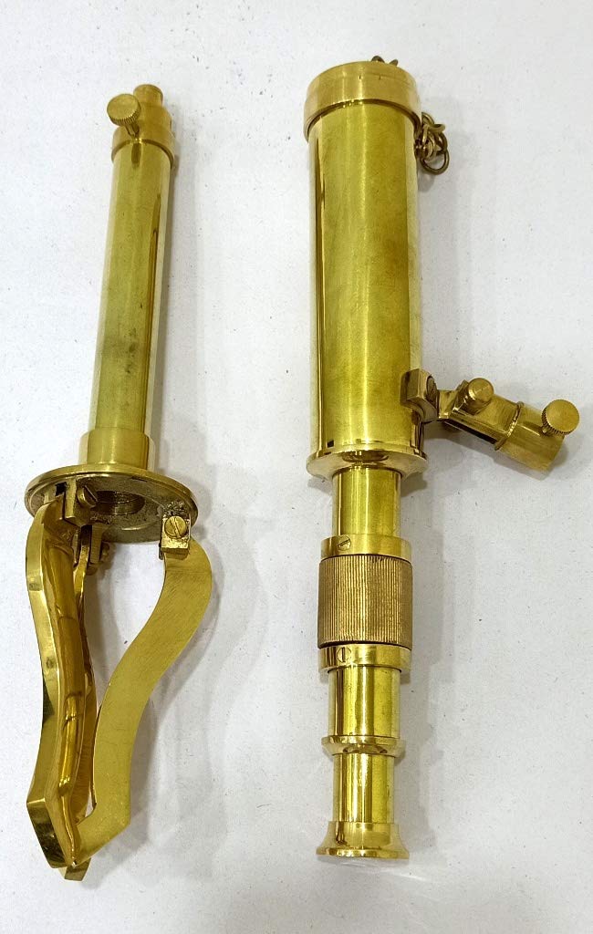 Vintage Messing-Teleskop auf Stativständer – Antiker Desktop & nautisches Spyglass für Heimdekoration und Outdoor-Abenteuer