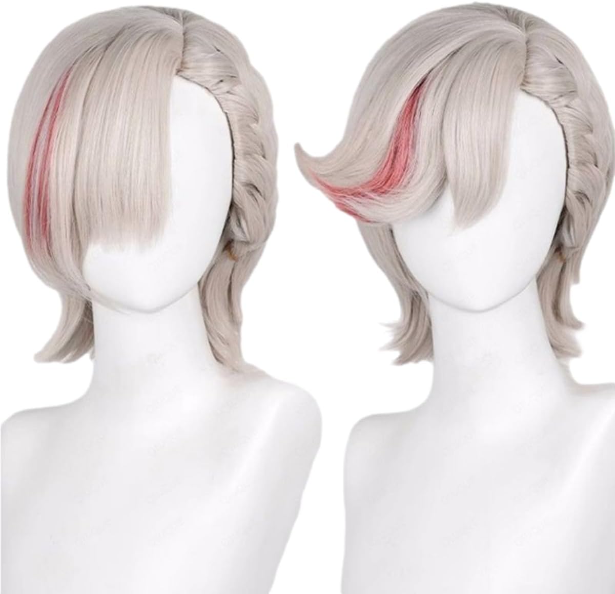 PRIOUTZCostume Wig for Genshin Lyney Cosplay Adults Party Wigs Women Side Part Braided Synthetic Hair
