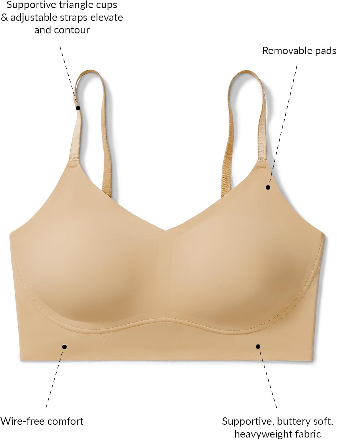 True & Co Women's True Body Lift Triangle Adjustable Strap Bra