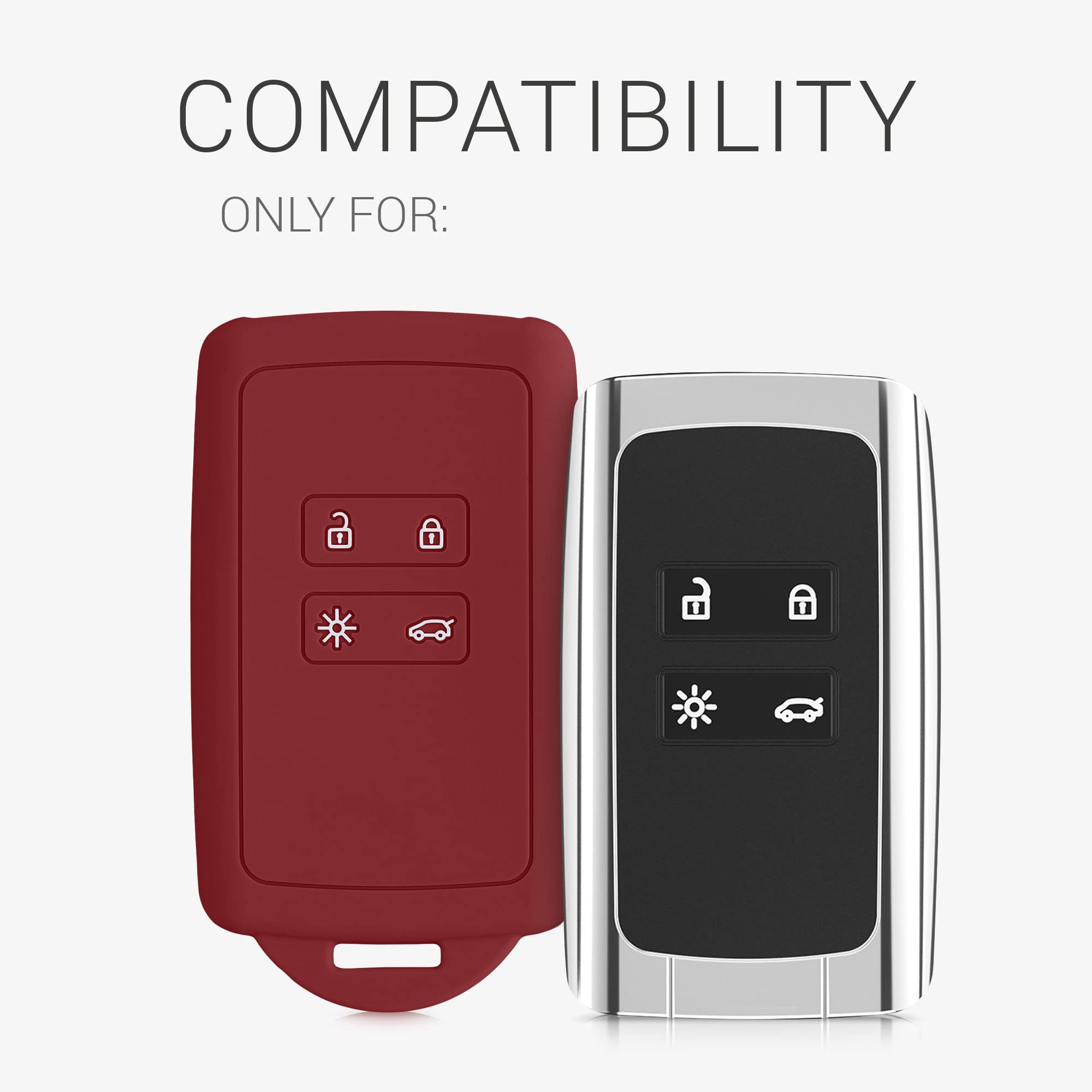 Kwmobile Coque Clé Voiture Renault Smart Key - Simili Cuir Bleu Keyless Go