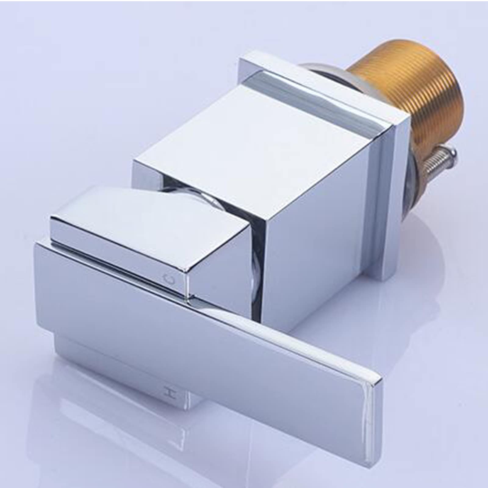 Grifo de bañera Grifo de bañera en Cascada Grifo de baño de Control Dual frío y Caliente Grifo de bañera de latón de una Sola manija Llenador de bañera de Cubierta Grifo de Ducha Cromado