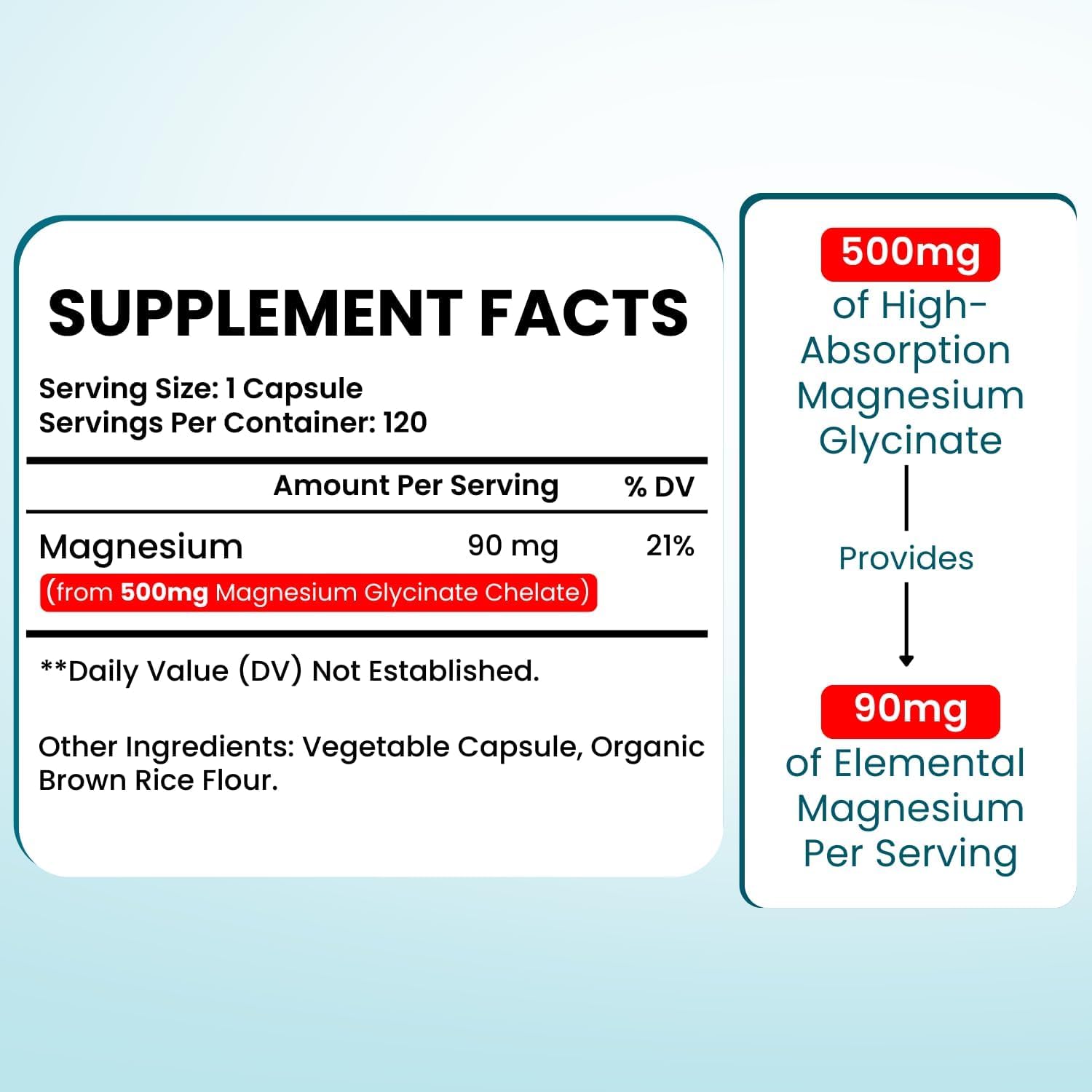 VITBOOST Magnesium Glycinate 500mg - Support Sleep 120 Veggie Capsules — Amazon image 2