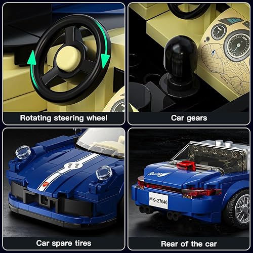 Miniatura 6 de Mould King Speed Champion - Juegos de construcción con vitrina, kits de modelos 27040 bloques de construcción, juguetes de súper auto, kits de autos