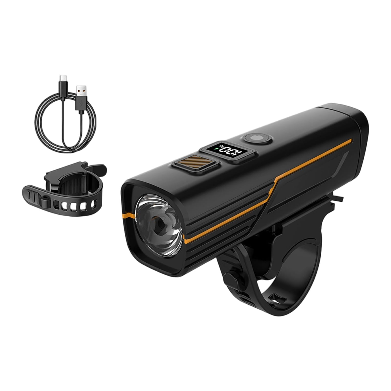 Rgybao With Digital Display Rechargeable Bike Headlight With Intelligent Light Front Cycling Light For Night Riding Waterproof Bike Front Lamp
