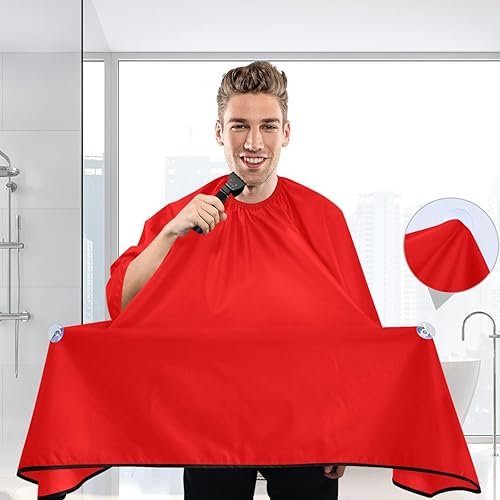 Miniatura 6 de Navajo White Barber Cloth Waterproof Cape Washing Hair, Home Barber Cape 64.9 In x 55.1 In
