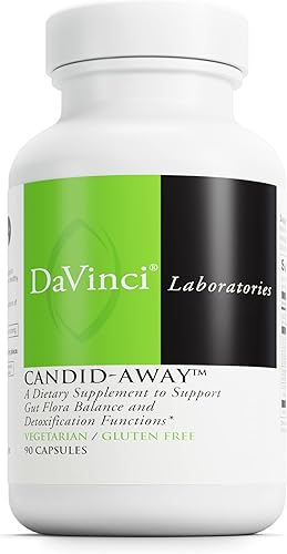DAVINCI Labs Candid-Away - Suplemento dietético para apoyar el equilibrio de la microflora, la desintoxicación y un intestino saludable, con calcio, disponible en Yaxa Colombia