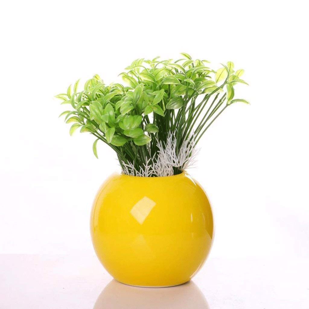 Vase en céramique jaune créatif pour illuminer la table basse de votre salon