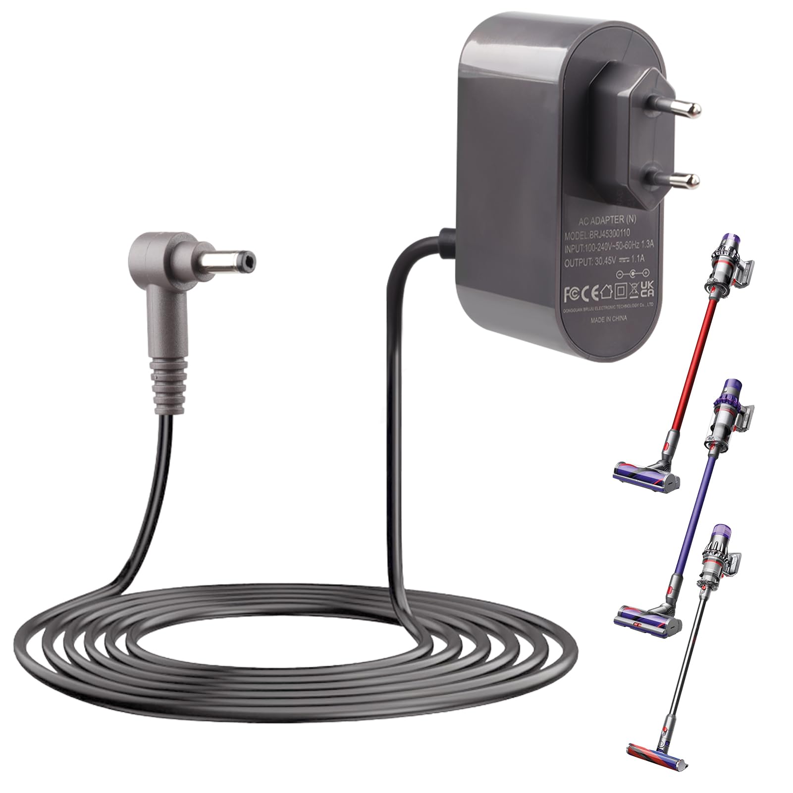 30.45V Cargador Adaptador para Dyson V10 V11 V12 V15 SV12 SV14 SV15 SV16 SV20 SV22 217160-03 969350-03 33W Adaptador de Corriente para Absolute Animal Motorhead Aspiradora, Alimentación Cable 1.8M