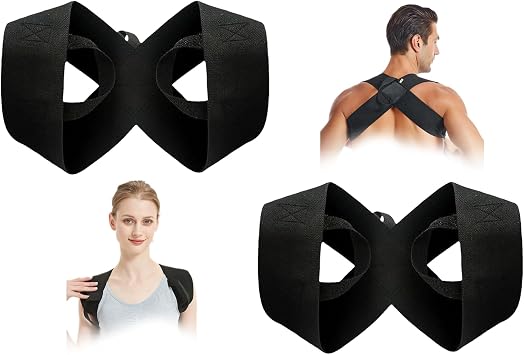 2Pcs Back Posture Corrector Men Women, Support for Shoulder Press & Backs Straightener, 2 in 1 Back Brace and Fitness Heavy Shoulder Straps