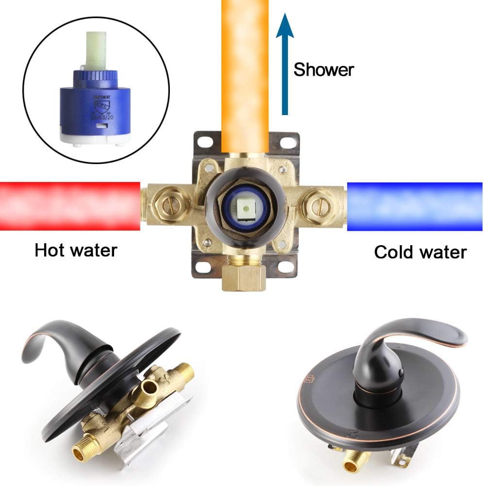 Black Friday Sale 2022 POP Dual-Function Shower Faucet Set with Valve Oil Rubbed Bronze Bathroom High Pressure 35 Setting Dual 2 in 1 Shower System with Handheld Showerhead 3-way Water Diverter Shower Trim Kit