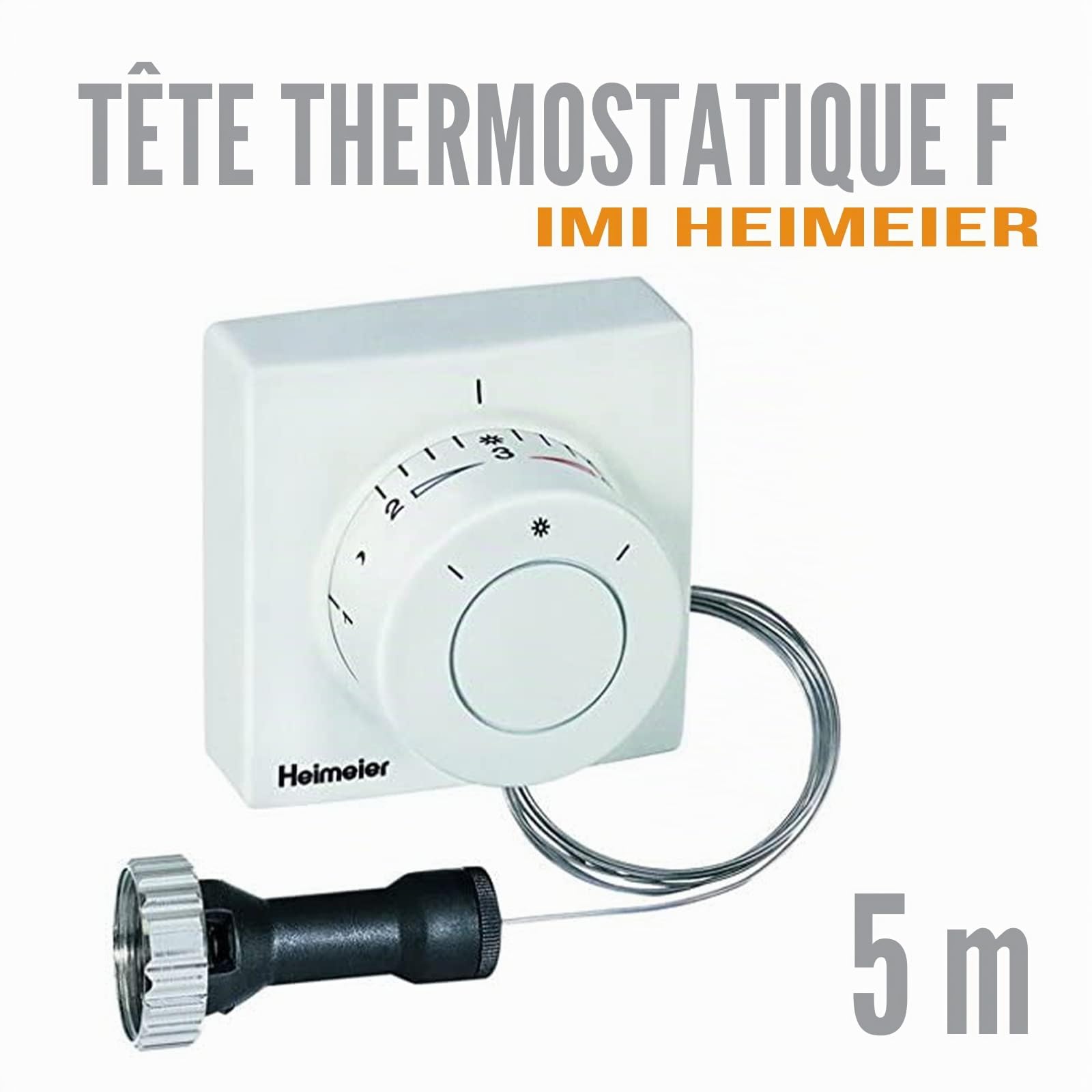 TA Heimeier 2805-00.500 Tête thermostatique à distance avec tube capillaire Blanc 5 m