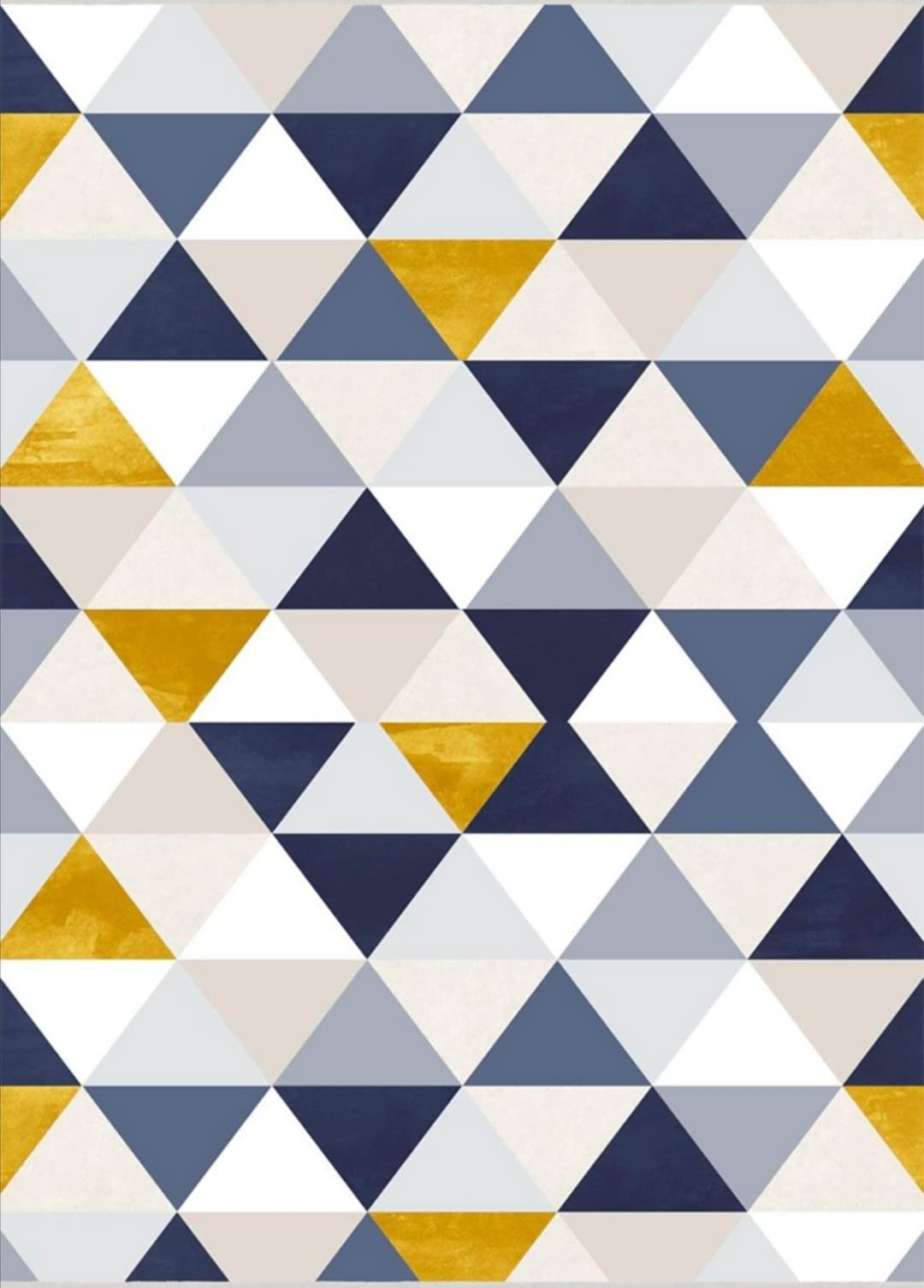 Mani Textile TPS_TREN_TRIAN_80 Rug Polyester Blue Yellow X_150_cm