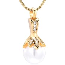Memorial Jewelry Pearl Urn Necklace - Cremation Ashes Holder Keepsake for Women