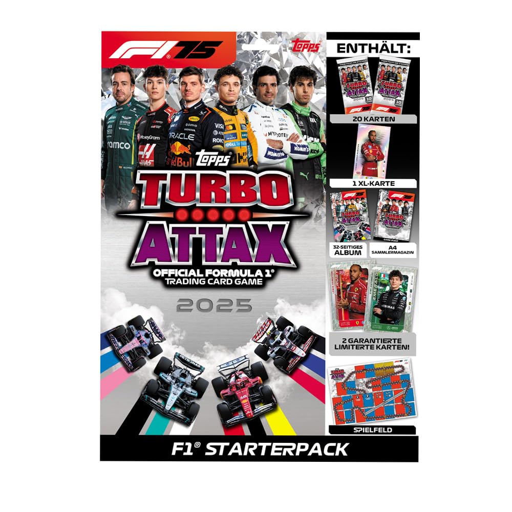 Confezione Topps - Turbo Attax Formula 1 2025 - Carte commerciali - 1 Starter + Custodie esclusive Collect-it