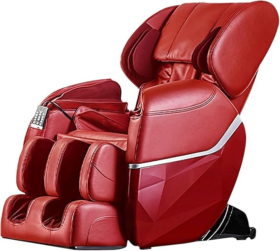 PayLessHere Zero Gravity Full Body Electric Shiatsu UL Approved Massage Chair Recliner with Built-in Heat Therapy and Foot Roller Air Massage System Stretch Vibrating for Home Office, Burgundy