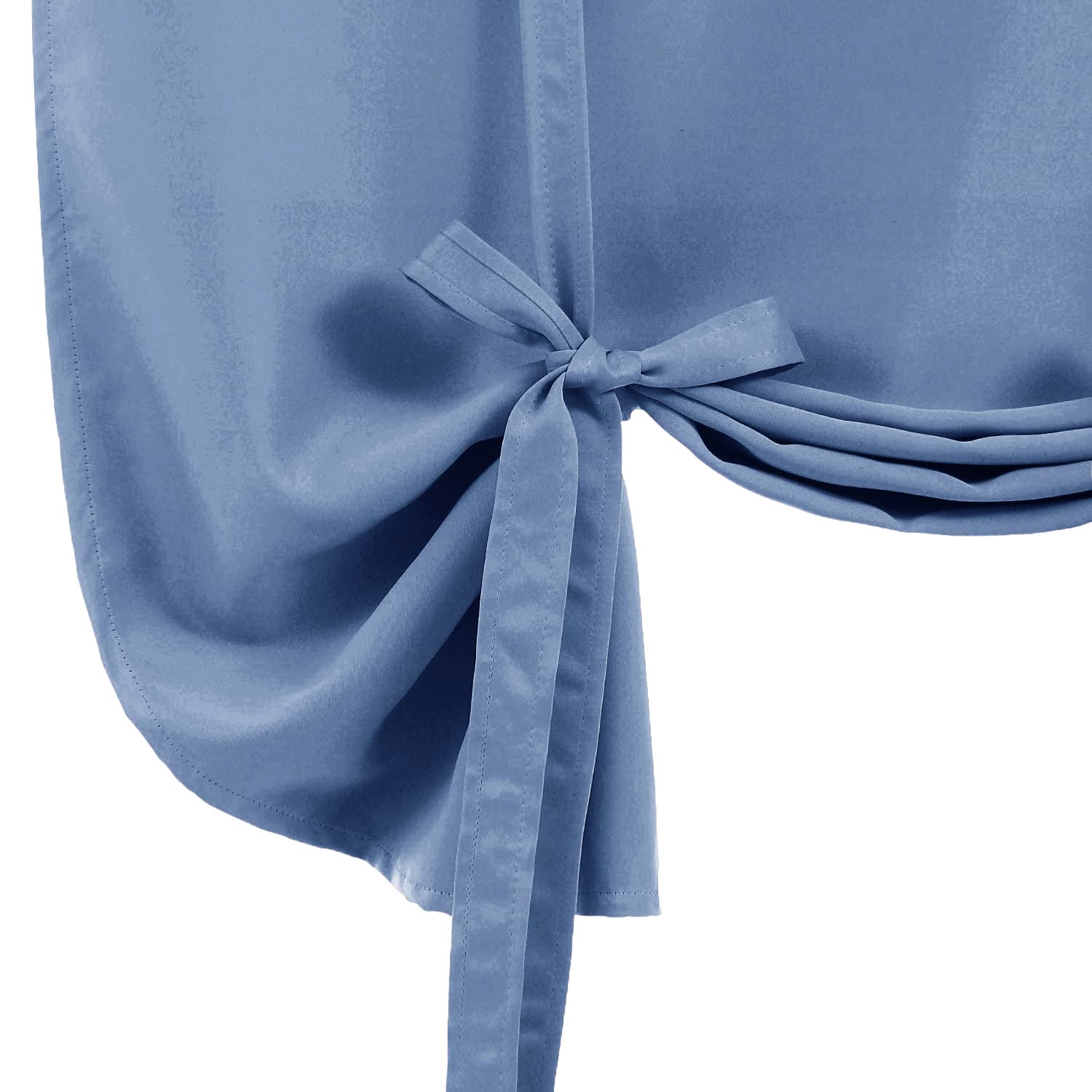 DWCN Rideaux occultants à nouer pour fenêtre à isolation thermique avec passe-tringle pour cuisine, bleu brume, 106,7 x 160 cm (l x L), 1 panneau