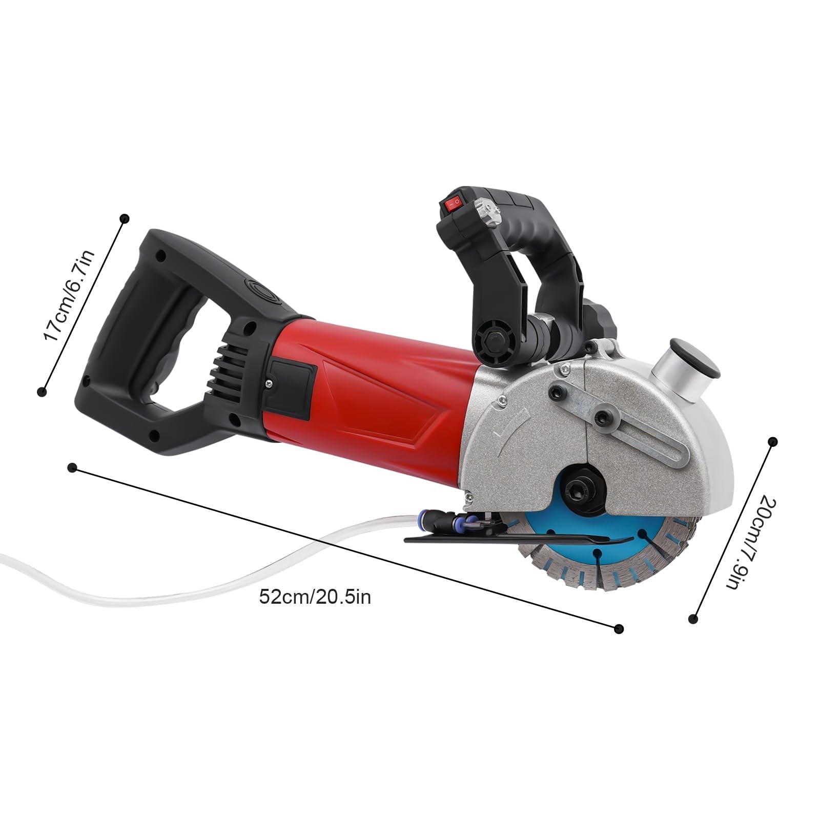 Rozadora Pared 2800W con 5 Cuchillas de Sierra Profundidad y Ancho Ajustables Corte Hasta 34mm Profundidad Corte Hasta 36mm para Cortar y Verter Paredes Concreto, Paredes Ladrillo Rojo, Piedra