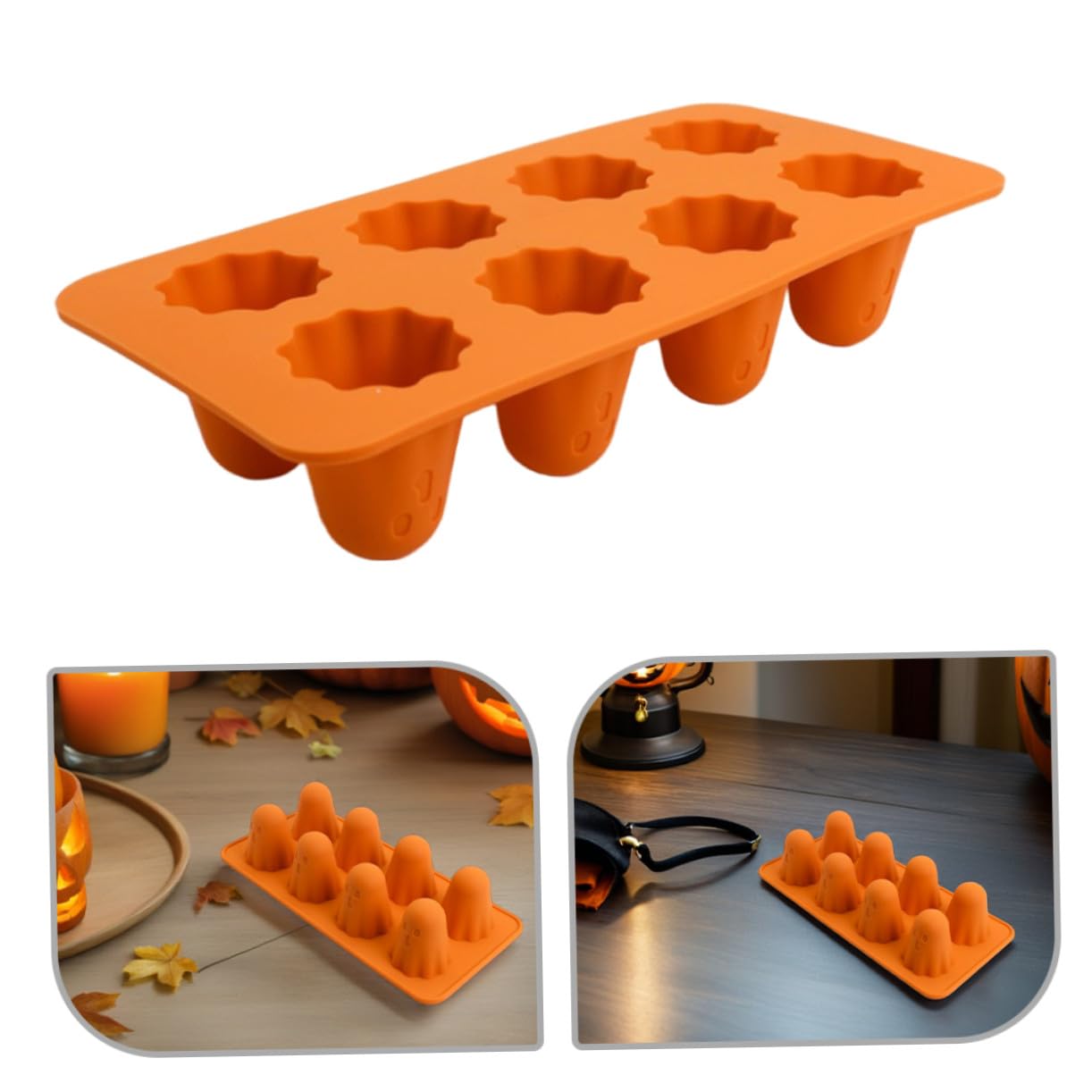 ULTECHNOVO 4 Pezzi Stampo in Silicone per Dolci Halloween Forma Resistente Antiaderente e Facile da Sformare per Cioccolato Budini Fondant e Snack Creativi